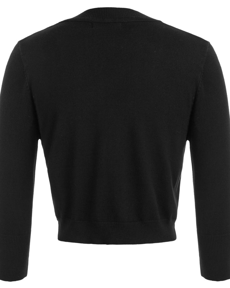 belle poque 3/4 Sleeve Bolero Shrug Open Front Knit Cropped Cardigan Sweater