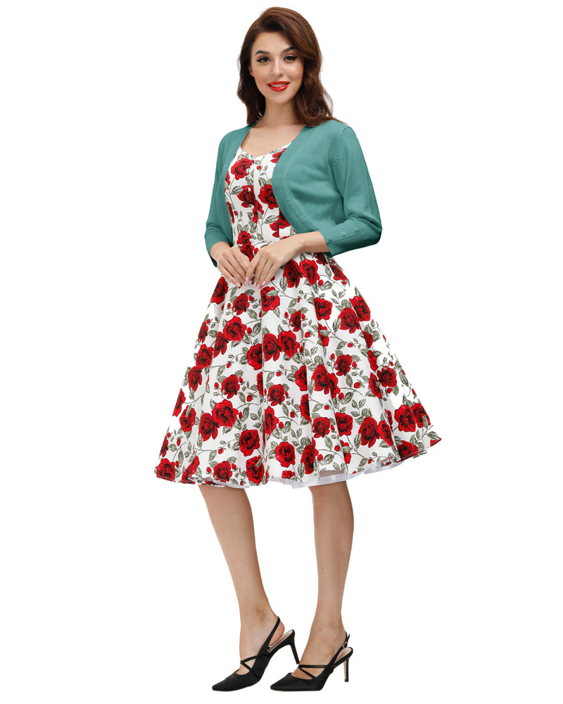 belle poque 3/4 Sleeve Bolero Shrug Open Front Knit Cropped Cardigan Sweater