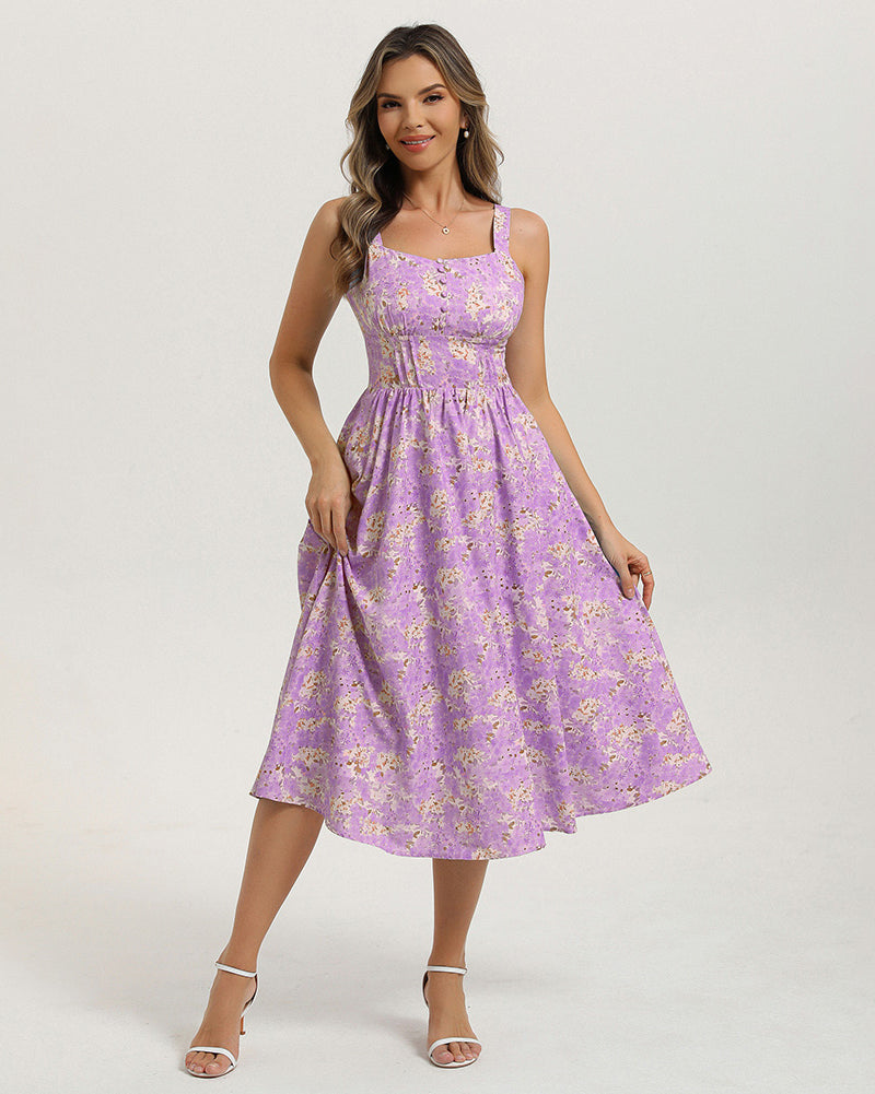 belle poque 2026 Vacation Floral Dress for Women Sundress Midi Flowy Beach Dresses