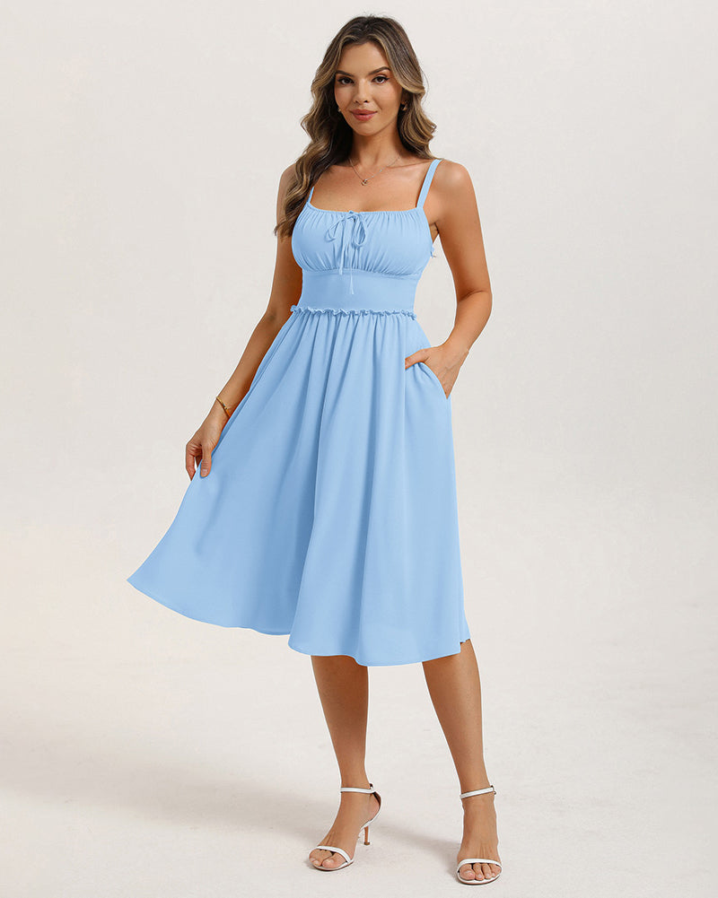 belle poque Summer Dress for Women 2026 Sleeveless Sundress Flowy Wedding Guest Dresses