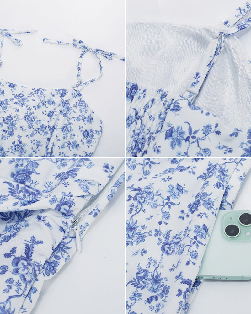 belle poque Summer Slip Dresses for Women Spaghetti Strap Midi Sun Dress Cute Casual Dress with Pockets