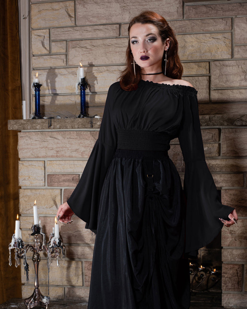 belle poque Vintage Renaissance Medieval Gothic Victorian Bell Sleeves Tops