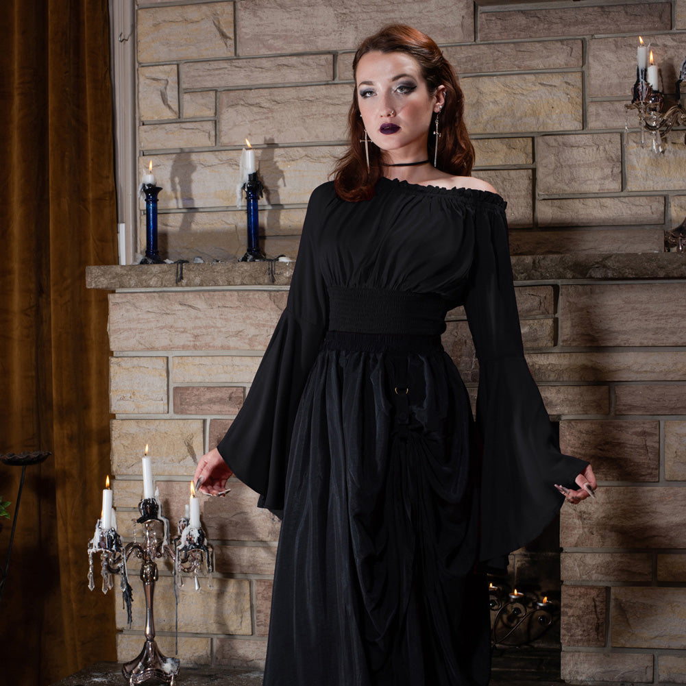 belle poque Vintage Renaissance Medieval Gothic Victorian Bell Sleeves Tops