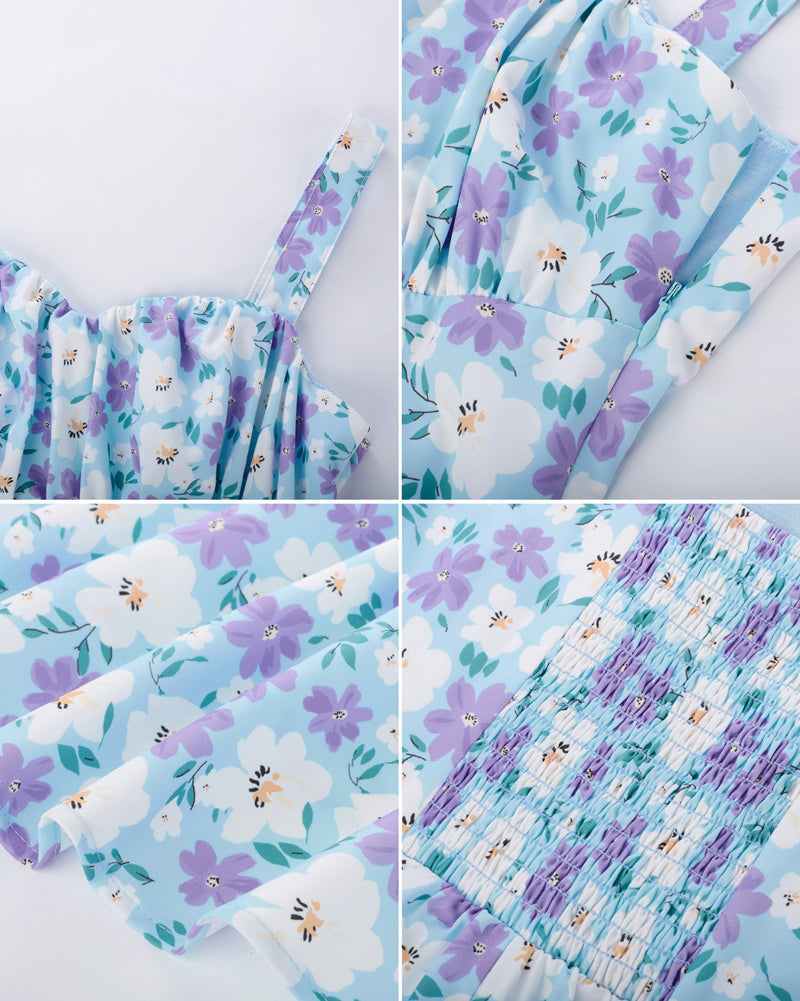 belle poque Vintage Two-Way Defined Waist Dress Ruched Bodice Flared A-Line Dress