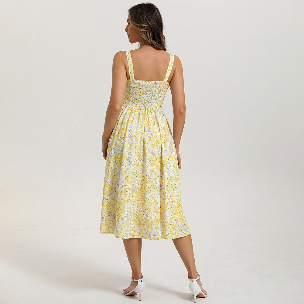 belle poque 2026 Vacation Floral Dress for Women Sundress Midi Flowy Beach Dresses