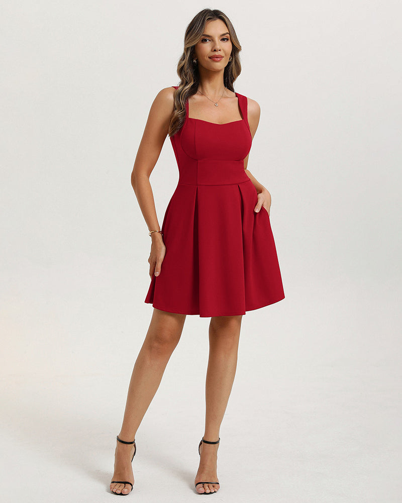 belle poque 2026 Women Graduation Dress with Pockets Short Bow Cocktail Party Dresses