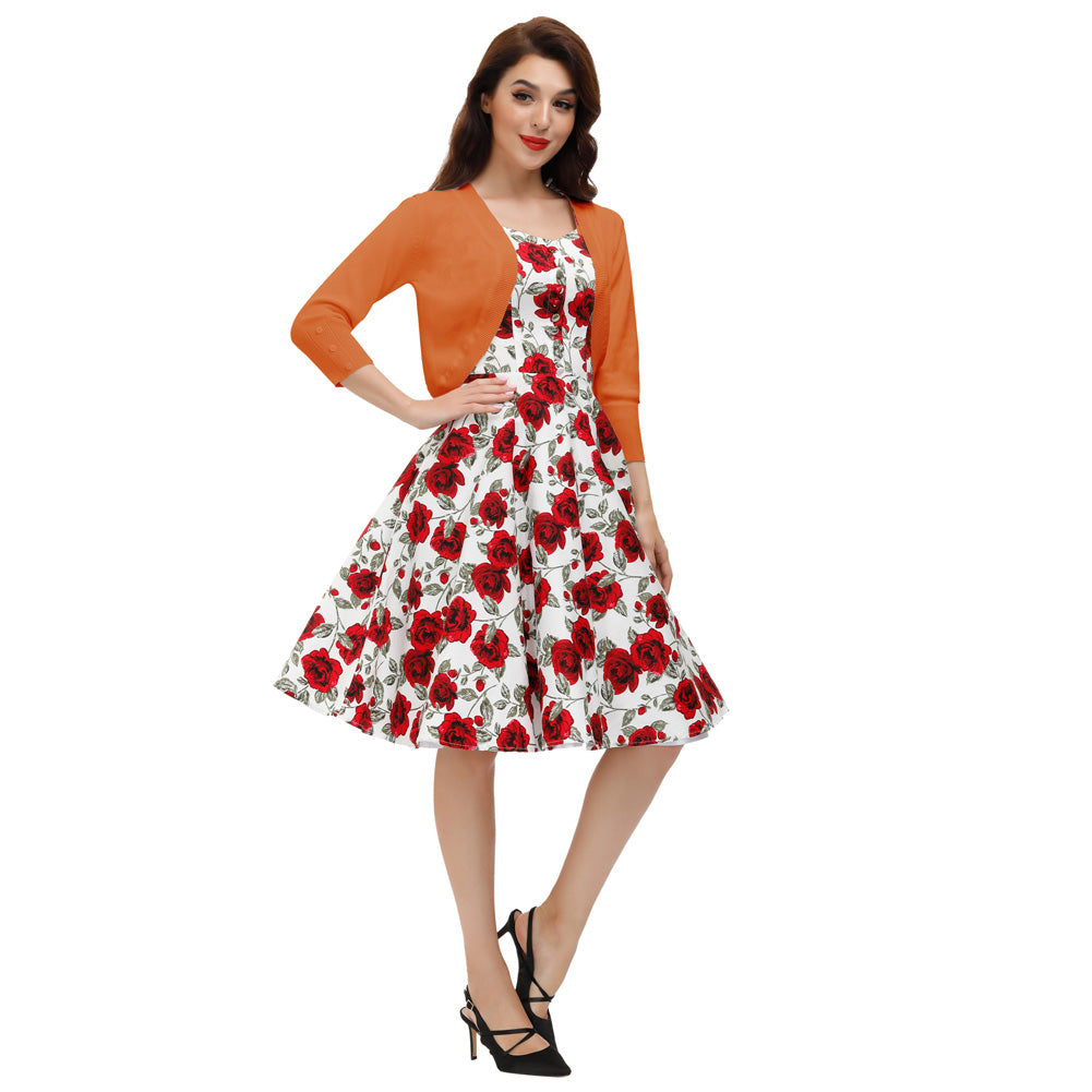 belle poque 3/4 Sleeve Bolero Shrug Open Front Knit Cropped Cardigan Sweater