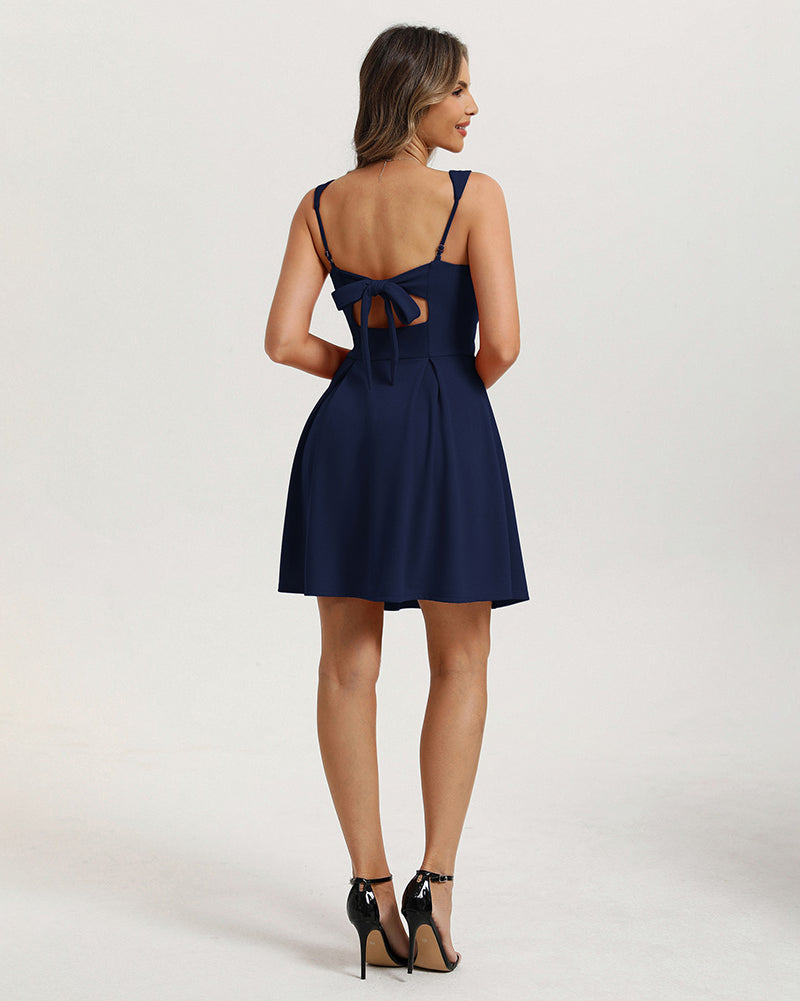 belle poque 2026 Women Graduation Dress with Pockets Short Bow Cocktail Party Dresses