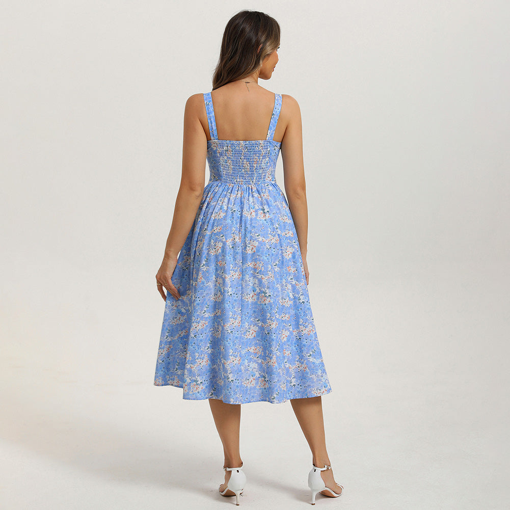 belle poque 2026 Vacation Floral Dress for Women Sundress Midi Flowy Beach Dresses