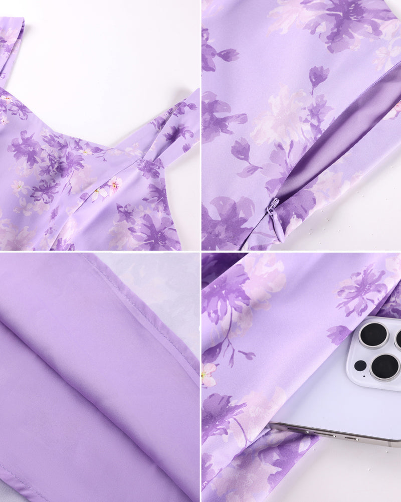 belle poque Women's Floral Midi Sundress with Pockets Spring Summer Dresses for Wedding Guest