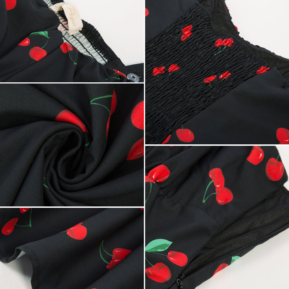 belle poque Vintage Two-Way Defined Waist Dress Ruched Bodice Flared A-Line Dress