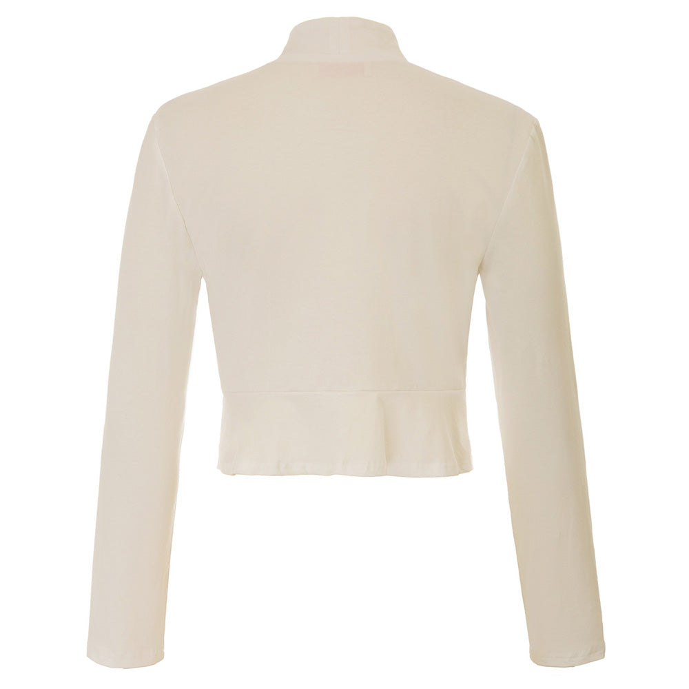 belle poque Bundle Deal Women's Vintage Long Sleeve Open Front Ruffled Hem Cotton Bolero Shrug