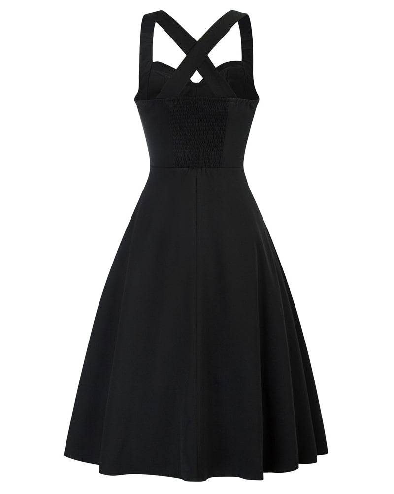 belle poque Seckill Offer⌛Halter Dresses for Wedding Guest Sweetheart Neck 1950s Vintage Dresses