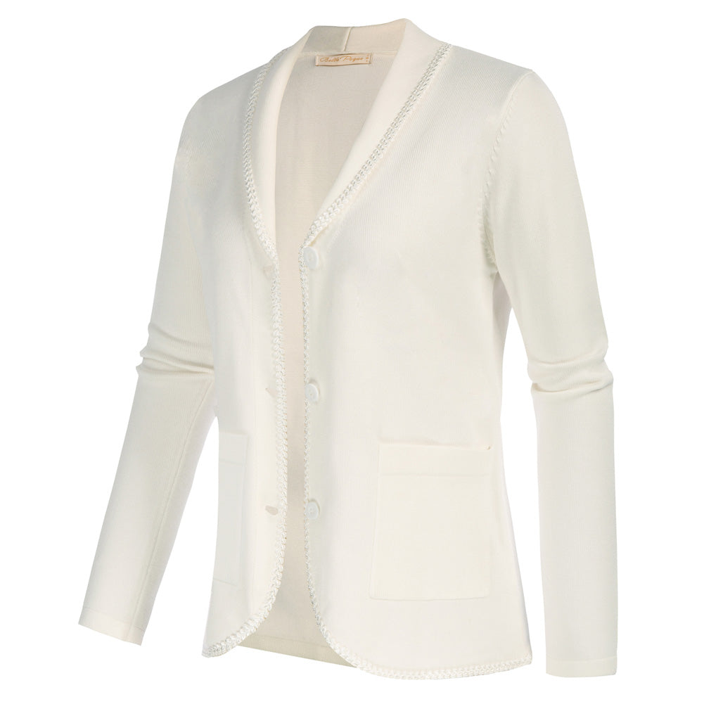 belle poque Vintage Shawl Lapel Cardigan Sweater Long Sleeve Knitted Blazer Coat