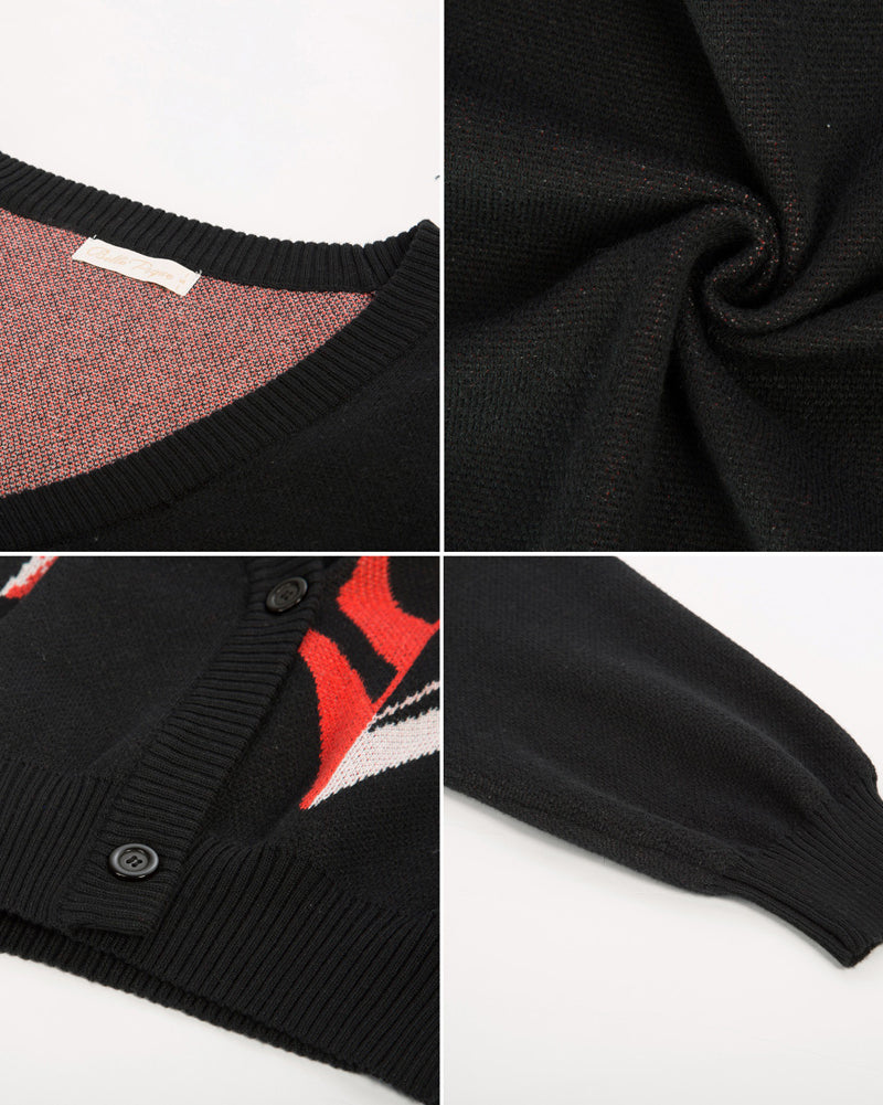 belle poque Seckill Offer⌛Wrap V Neck Long Sleeve Tulip Cropped Knit Cardigan Sweater