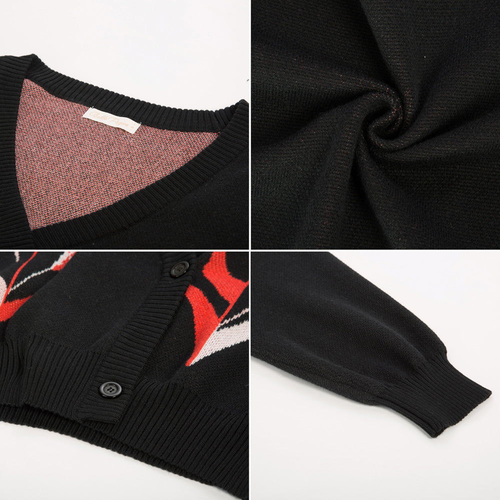 belle poque Seckill Offer⌛Wrap V Neck Long Sleeve Tulip Cropped Knit Cardigan Sweater