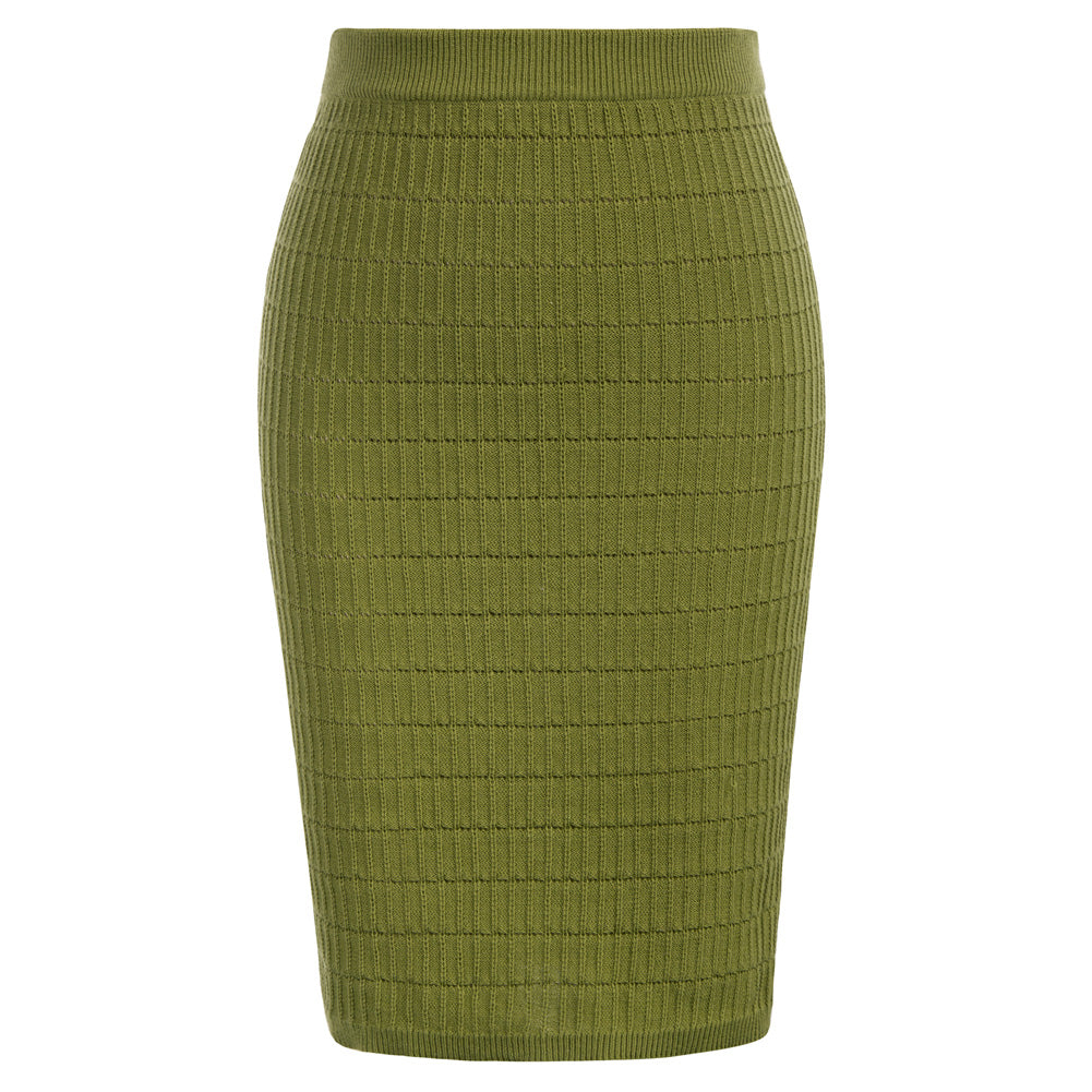 belle poque Vintage Jacquard Textured Outfits U-Neck Tops+Above Knee Skirt Knitwear