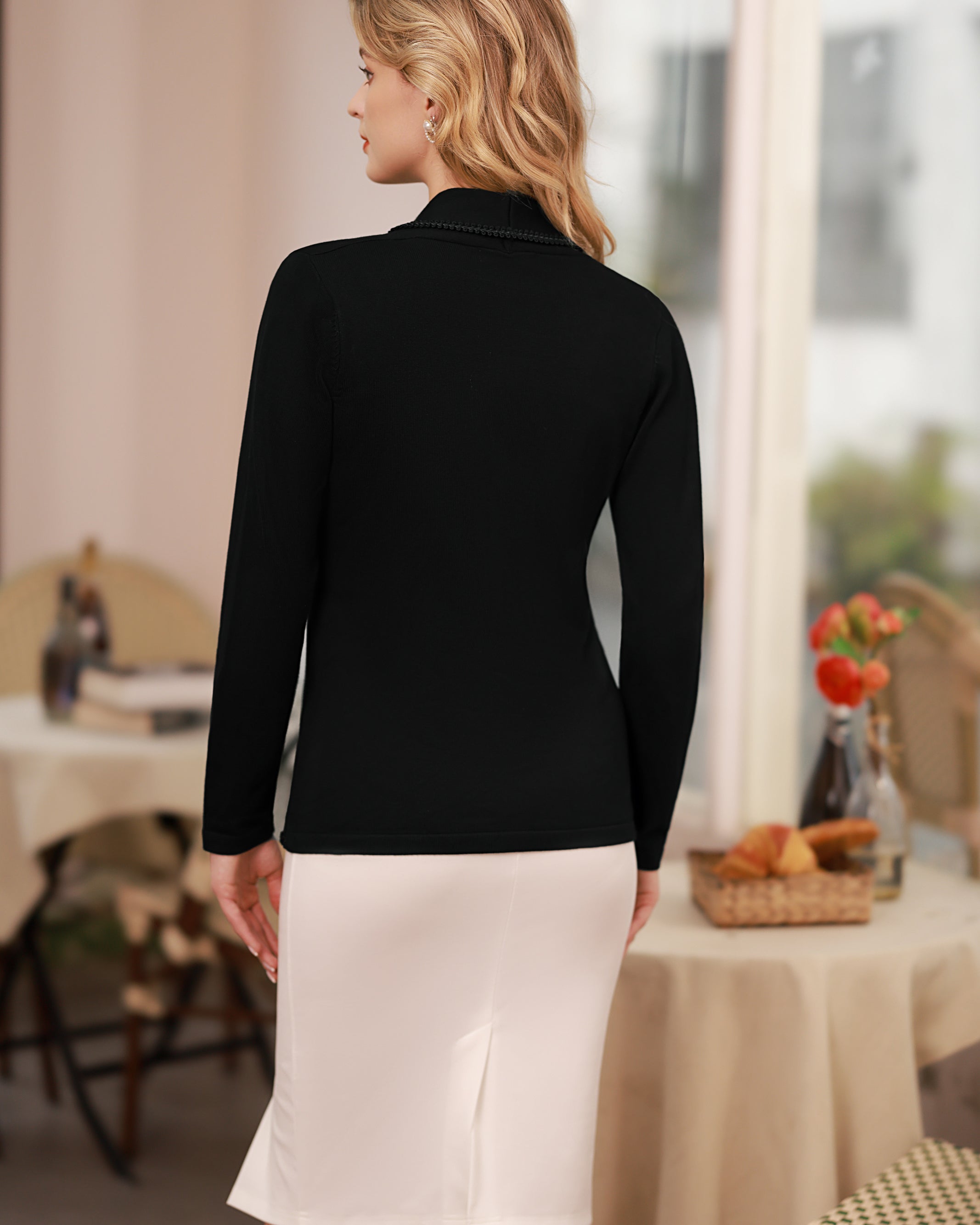 belle poque Vintage Shawl Lapel Cardigan Sweater Long Sleeve Knitted Blazer Coat