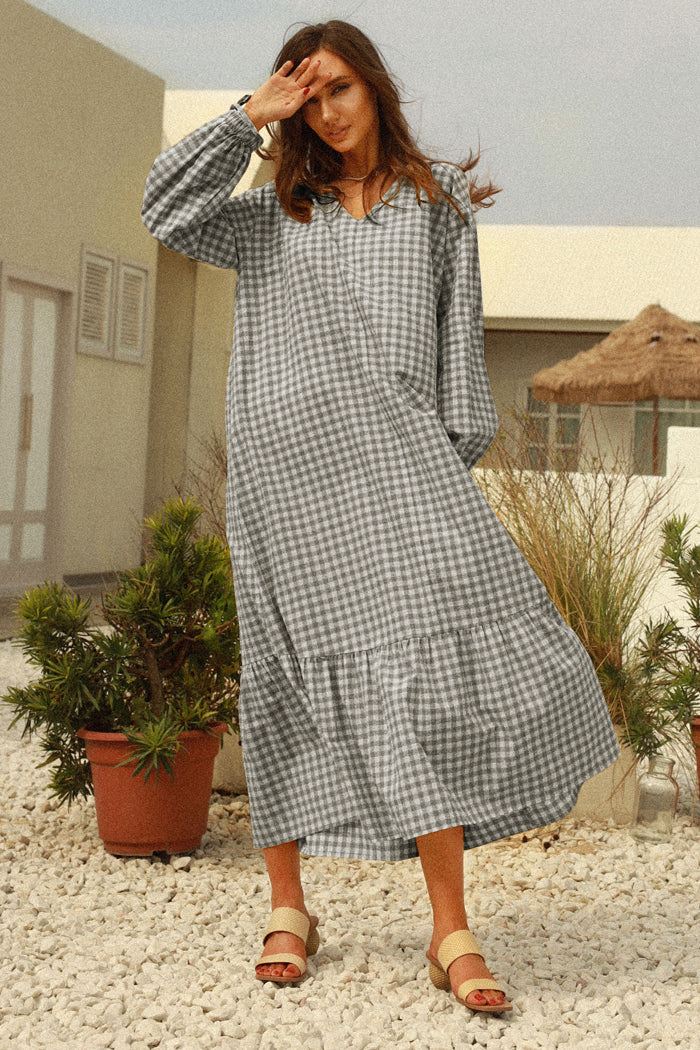 belle poque Frieeah Loose Fit Flared Dress Black