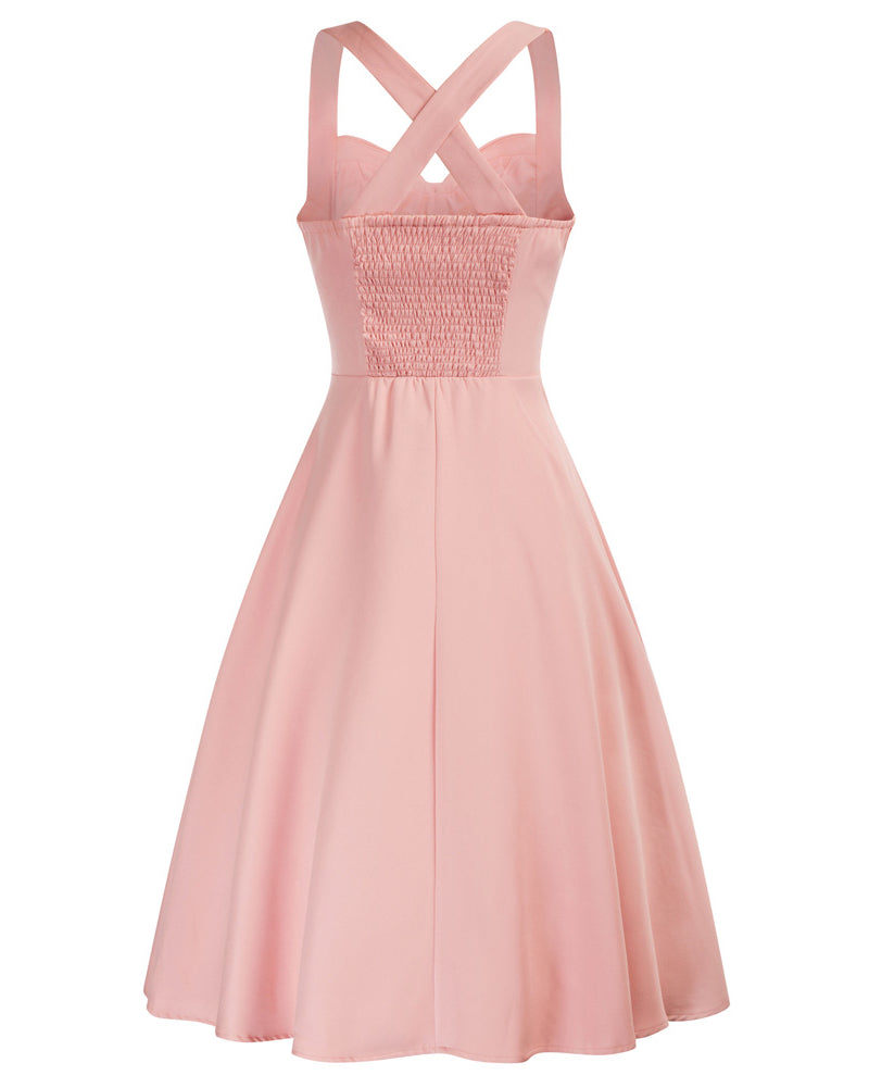 belle poque Seckill Offer⌛Halter Dresses for Wedding Guest Sweetheart Neck 1950s Vintage Dresses