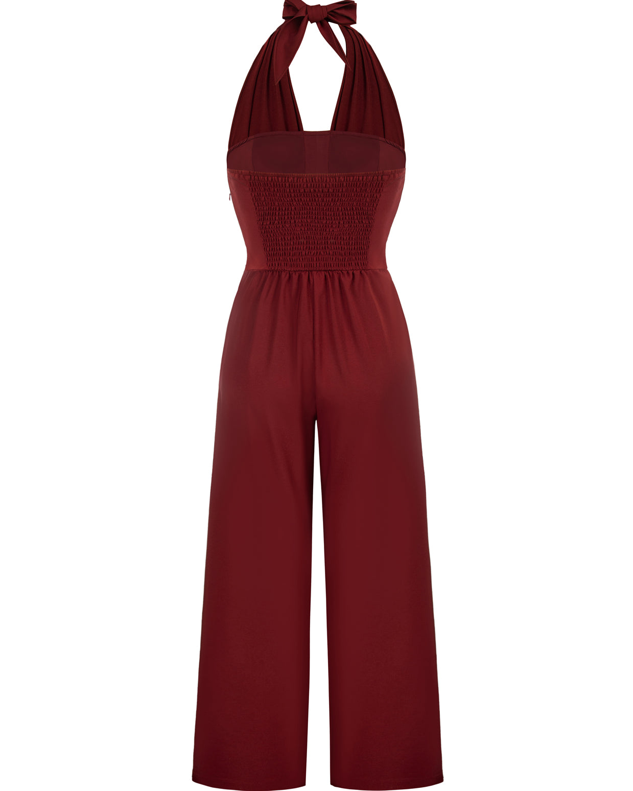 belle poque Halter Jumpsuits High Waisted Wide Leg Jumpsuits with Pockets