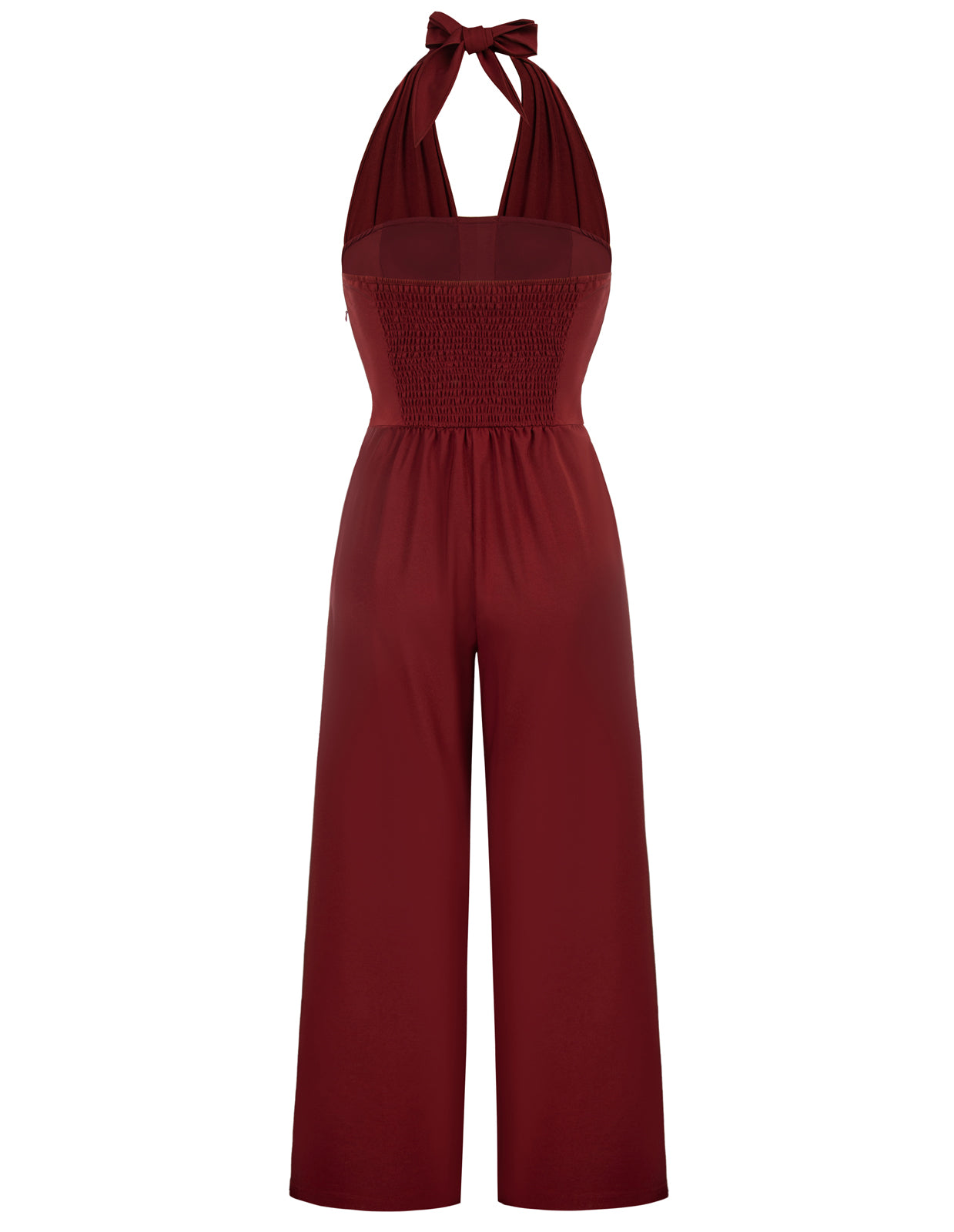 belle poque Halter Jumpsuits High Waisted Wide Leg Jumpsuits with Pockets