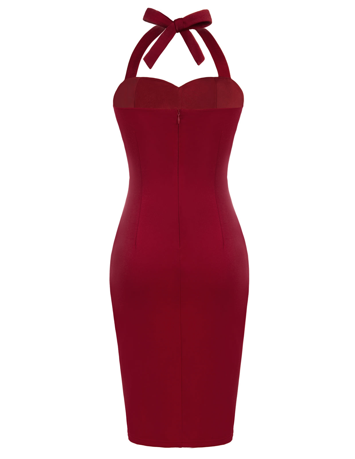 belle poque Halter Dress Sweetheart Neck Ruffle Decorated Bodycon Dress