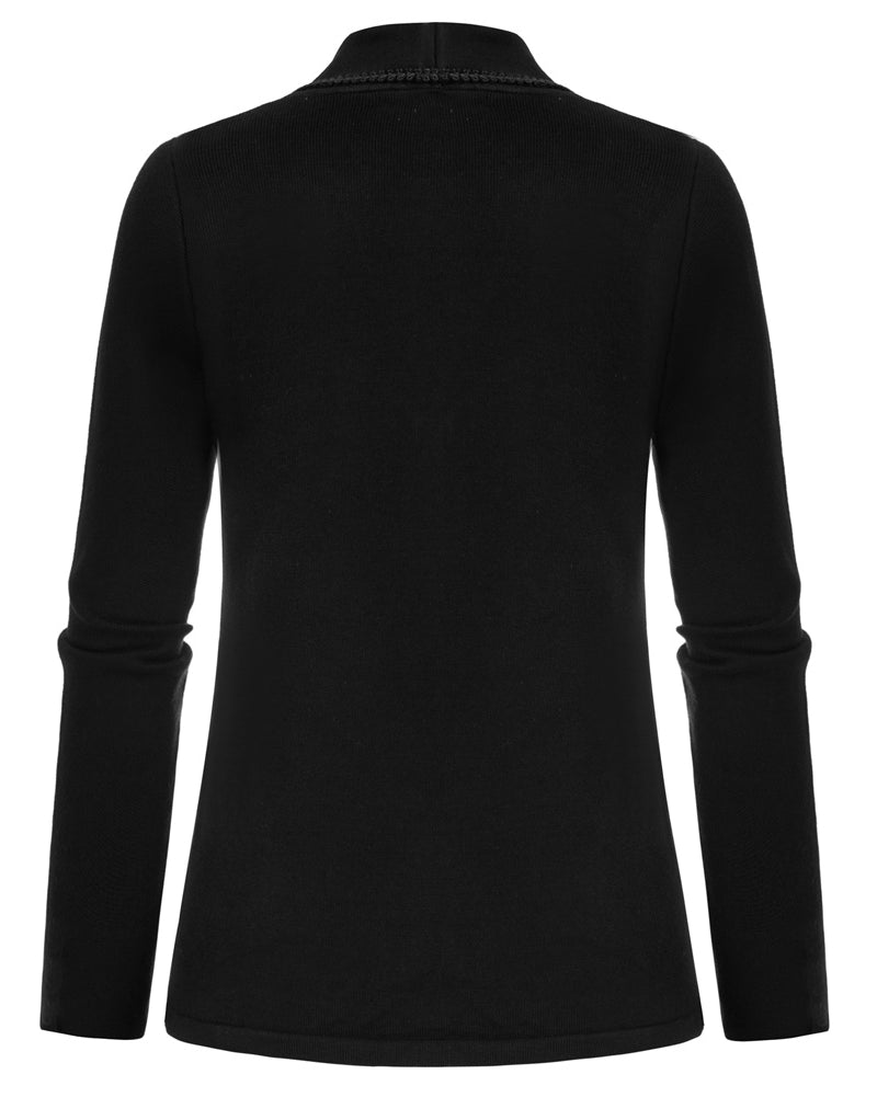 belle poque Vintage Shawl Lapel Cardigan Sweater Long Sleeve Knitted Blazer Coat