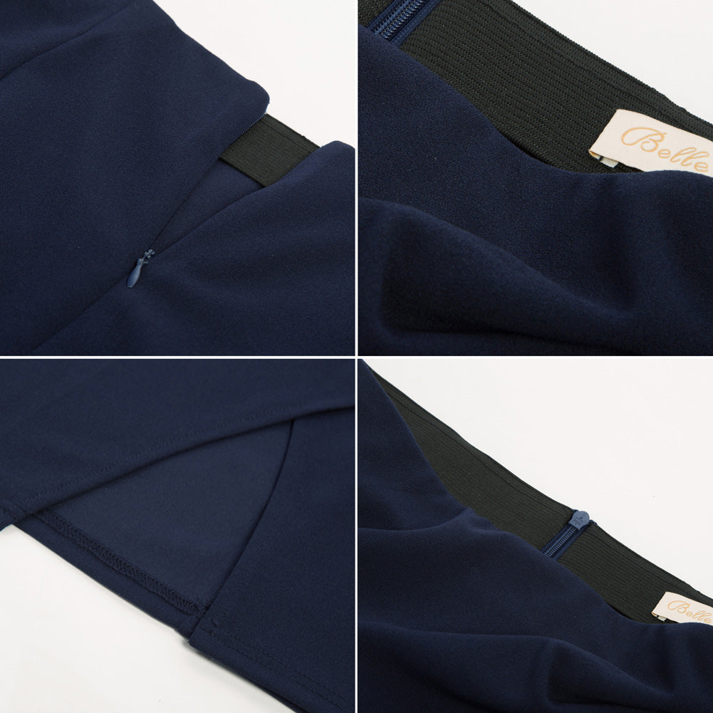 belle poque Seckill Offer⌛Vintage Wrap Front Skirt Elastic High Waist Ruched Bodycon Skirt