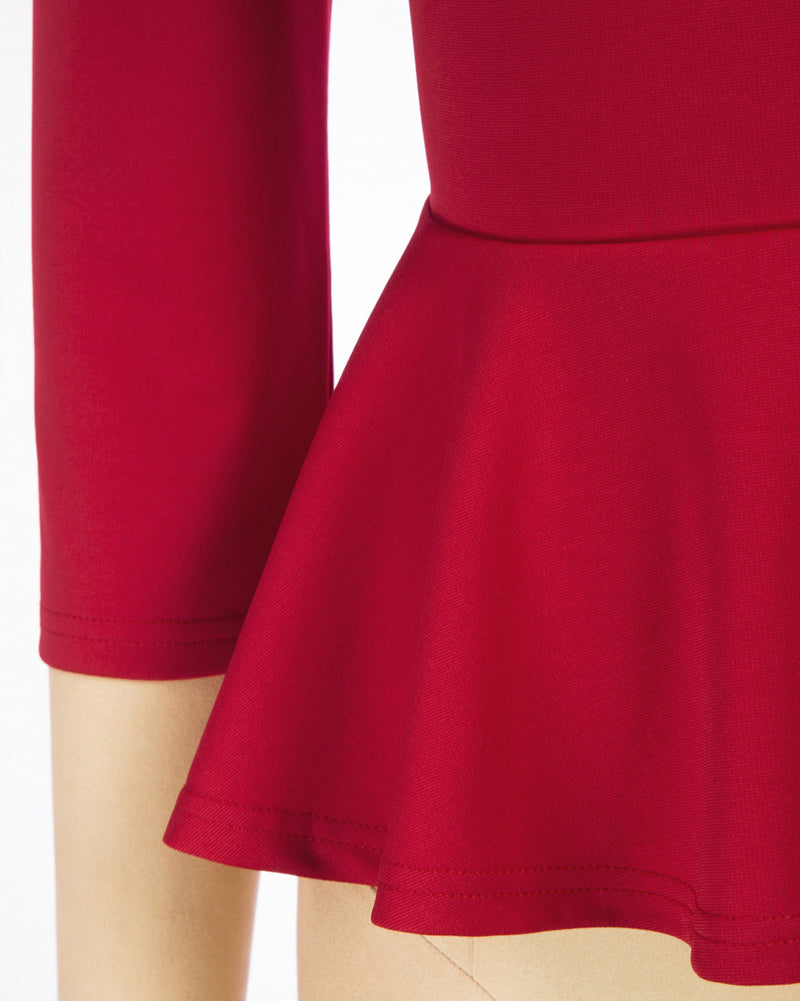 belle poque Seckill Offer⌛Vintage Peplum Hem Tops 3/4 Sleeve V-Neck Ruched Tops