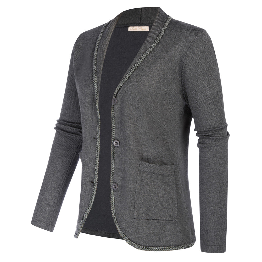 belle poque Vintage Shawl Lapel Cardigan Sweater Long Sleeve Knitted Blazer Coat