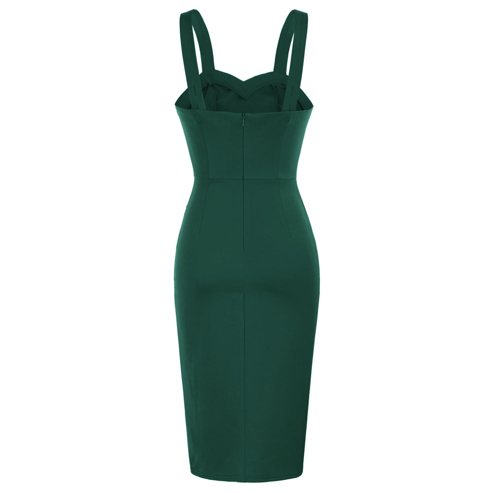 belle poque Ruched Wrap Sweetheart Neck Sleeveless Bodycon Dress⏰Flash Sale