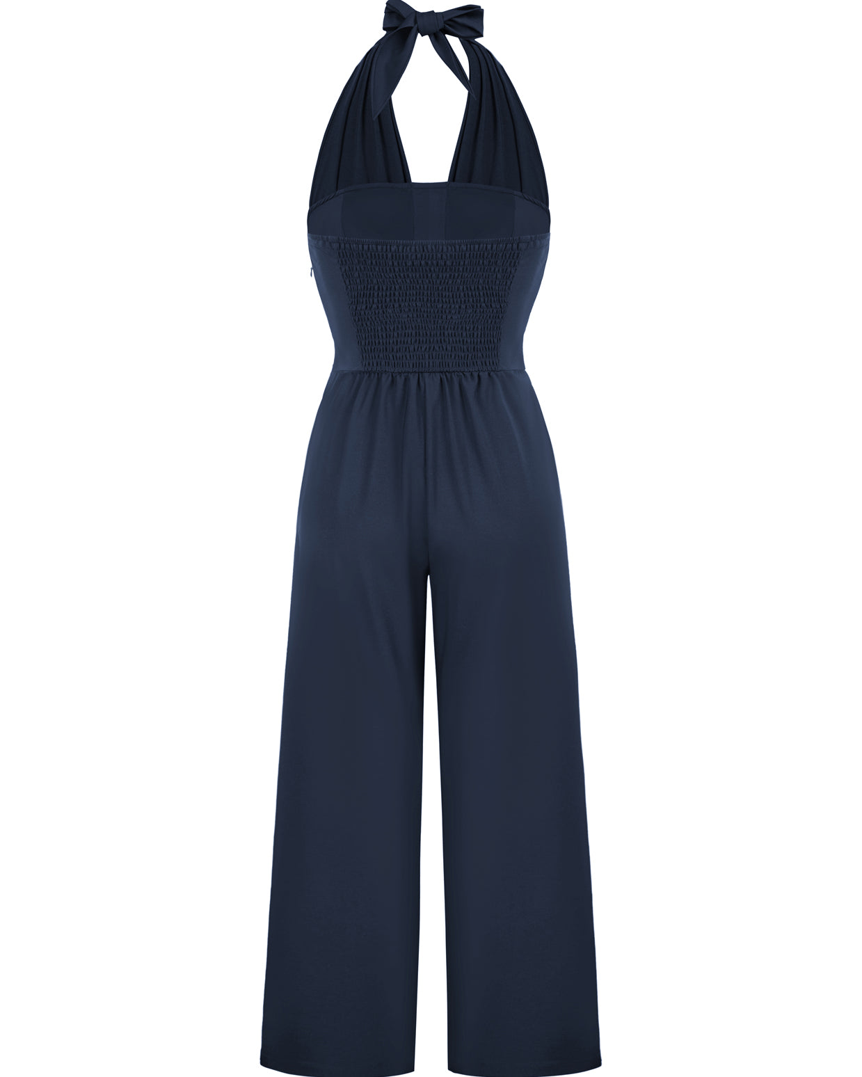 belle poque Halter Jumpsuits High Waisted Wide Leg Jumpsuits with Pockets