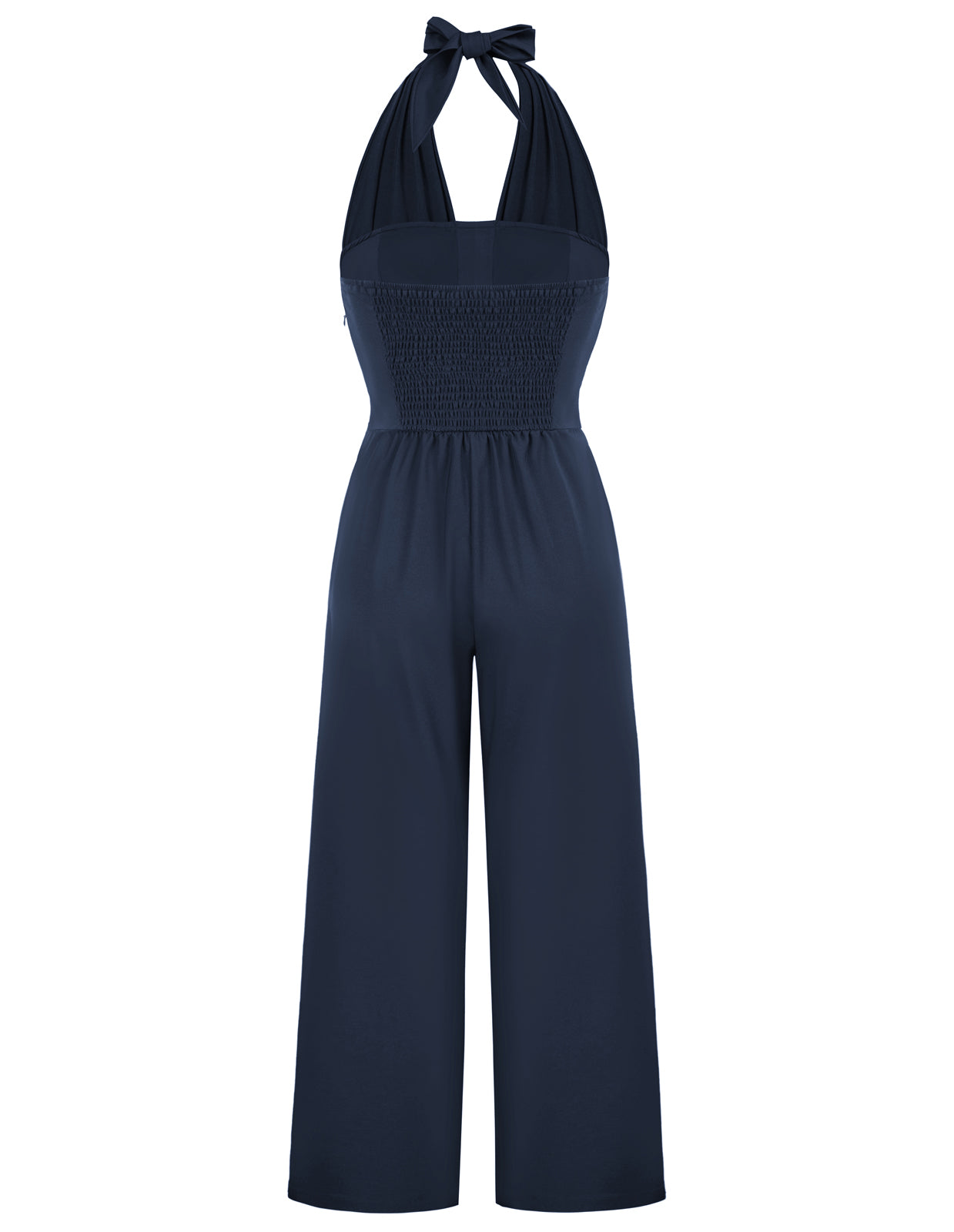 belle poque Halter Jumpsuits High Waisted Wide Leg Jumpsuits with Pockets