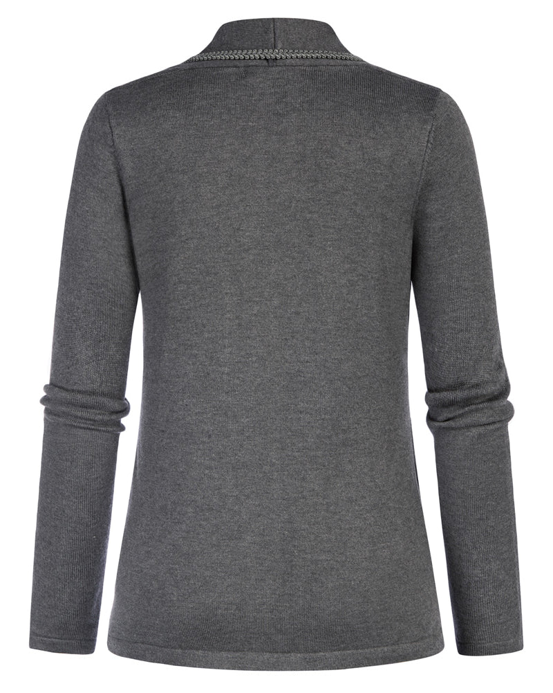 belle poque Vintage Shawl Lapel Cardigan Sweater Long Sleeve Knitted Blazer Coat