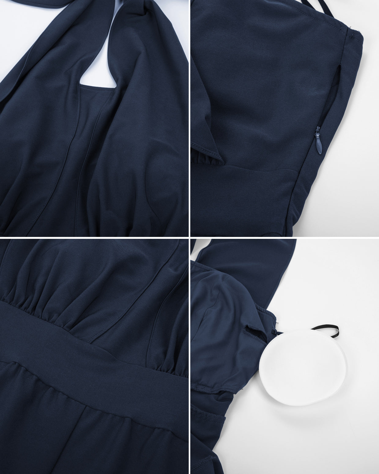 belle poque Halter Jumpsuits High Waisted Wide Leg Jumpsuits with Pockets