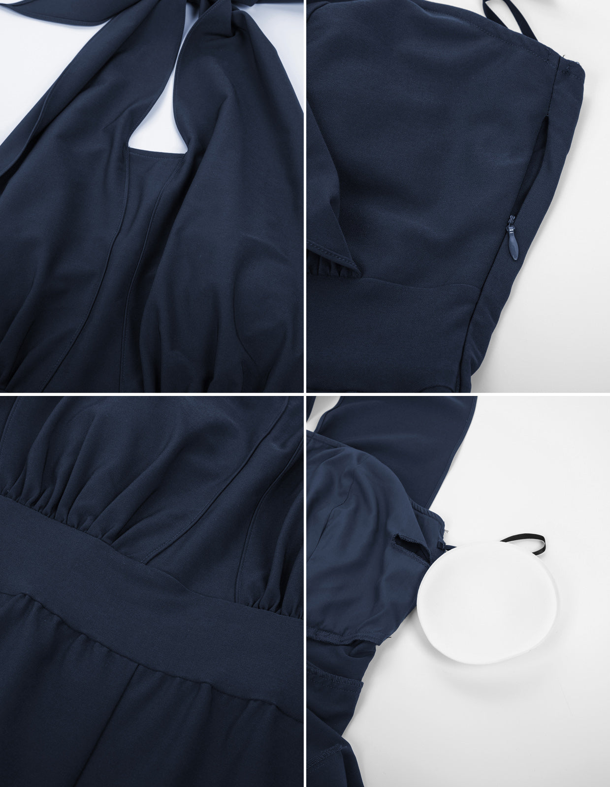 belle poque Halter Jumpsuits High Waisted Wide Leg Jumpsuits with Pockets