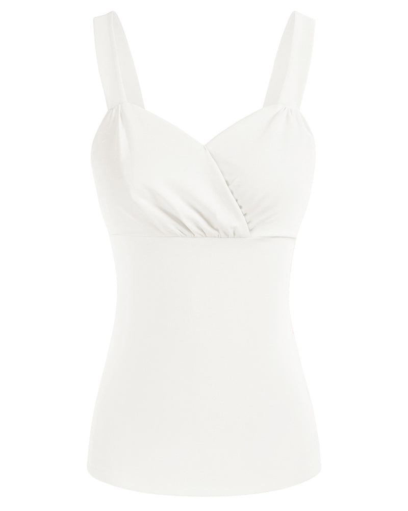 belle poque Seckill Offer⌛Solid Clolor Surplice V-Neck Tops Slim Fit Ruched Bodice Tops