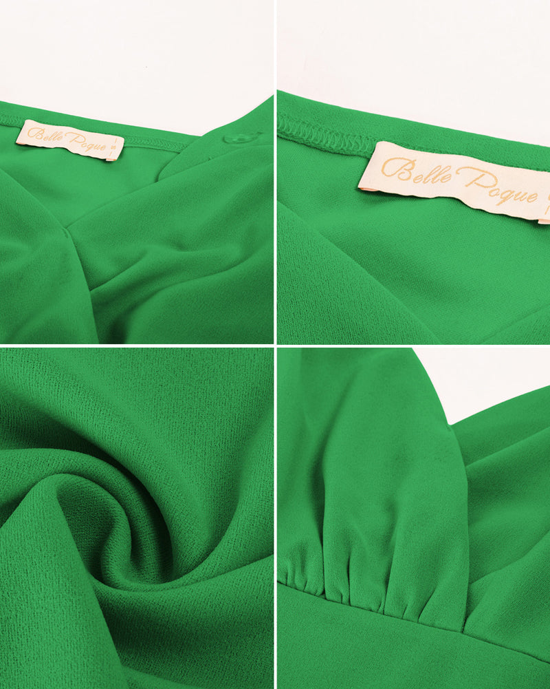 belle poque Seckill Offer⌛Solid Clolor Surplice V-Neck Tops Slim Fit Ruched Bodice Tops