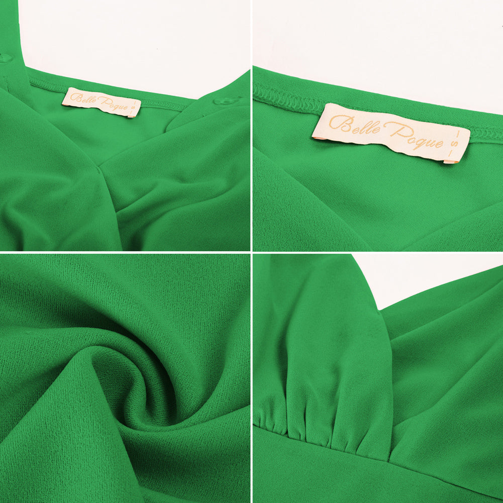 belle poque Seckill Offer⌛Solid Clolor Surplice V-Neck Tops Slim Fit Ruched Bodice Tops