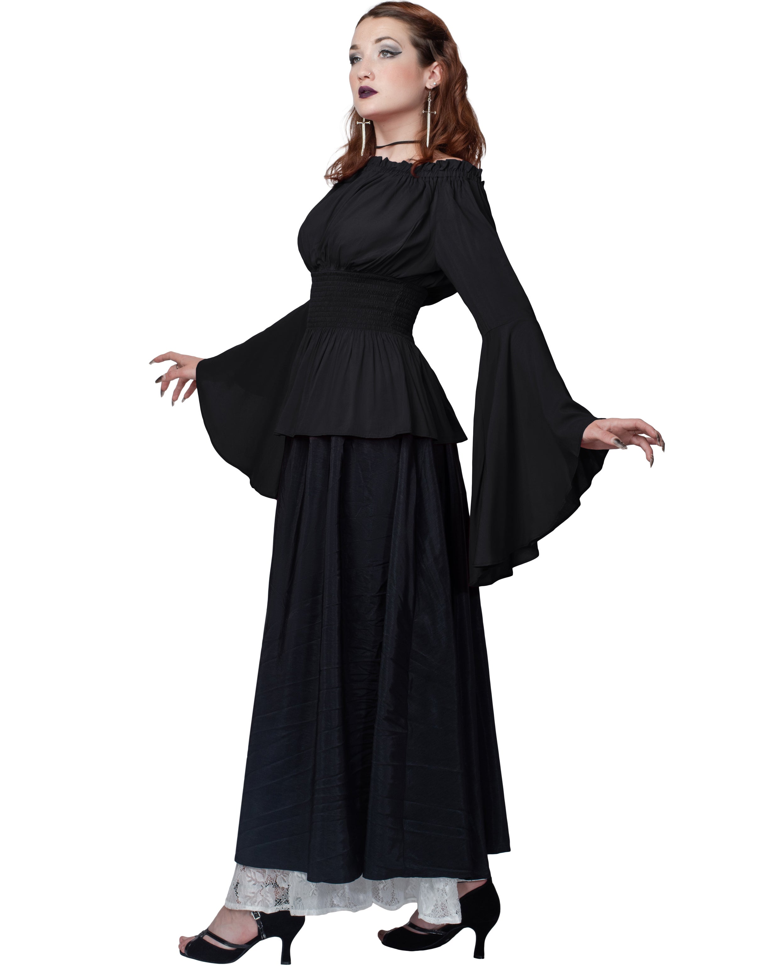 belle poque Vintage Renaissance Medieval Gothic Victorian Bell Sleeves Tops