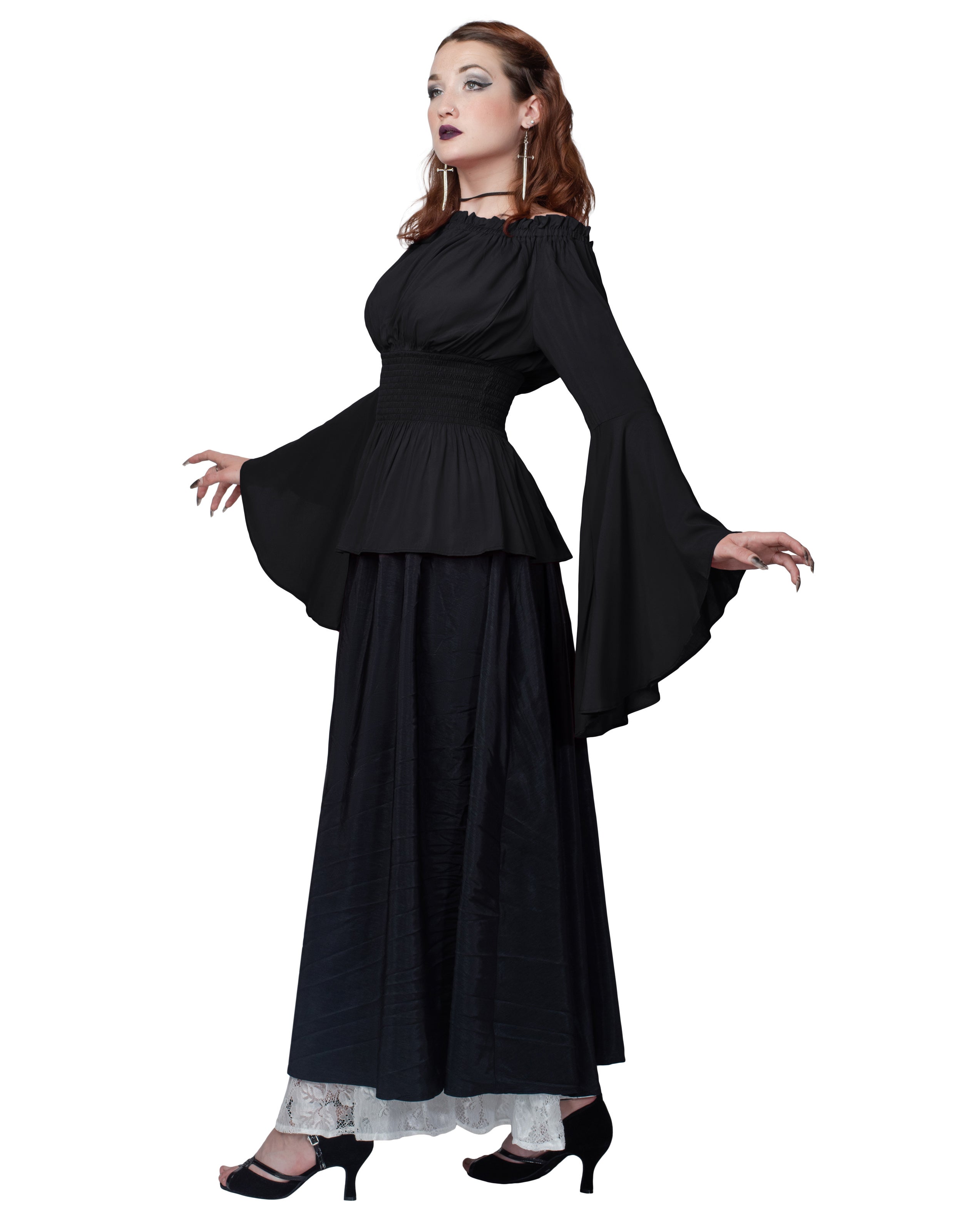 belle poque Vintage Renaissance Medieval Gothic Victorian Bell Sleeves Tops