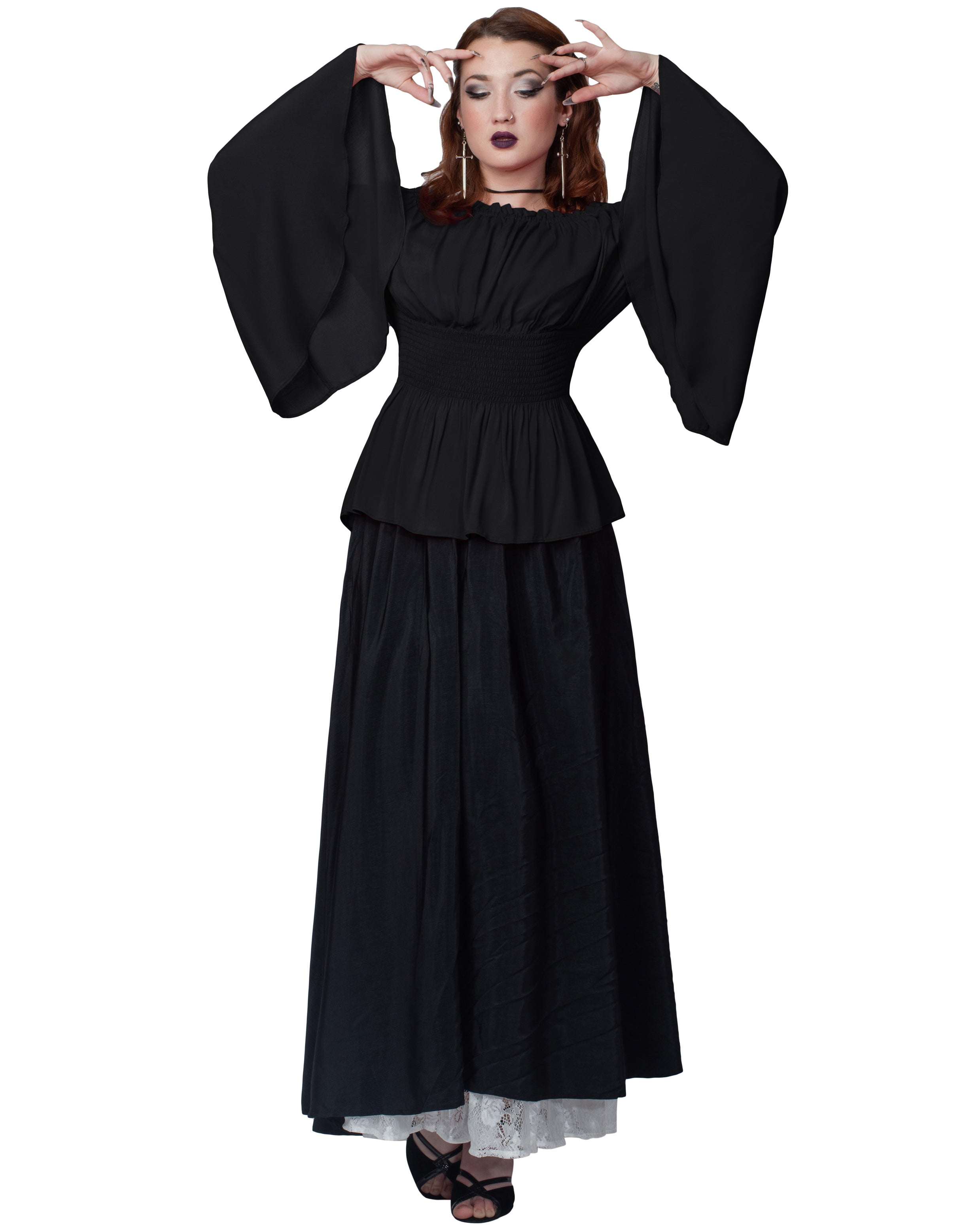 belle poque Vintage Renaissance Medieval Gothic Victorian Bell Sleeves Tops