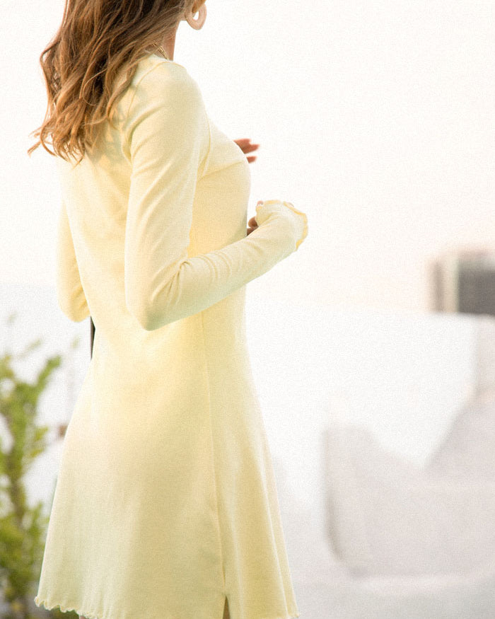 belle poque Frieeah Button-up Hips-wrapped Dress