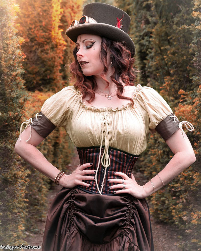 belle poque Steampunk Victorian Half Sleeve Boho Off Shoulder Pirate Tops