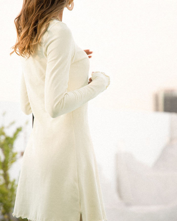 belle poque Frieeah Button-up Hips-wrapped Dress