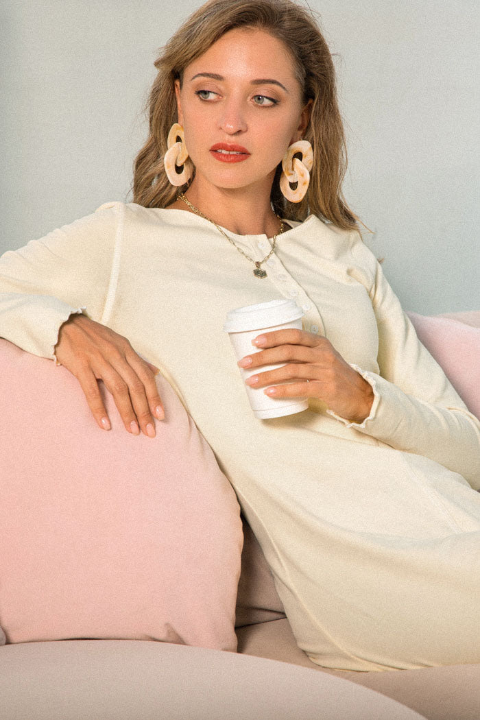 belle poque Frieeah Button-up Hips-wrapped Dress