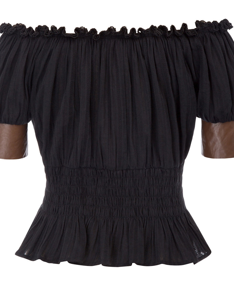 belle poque Steampunk Victorian Half Sleeve Boho Off Shoulder Pirate Tops