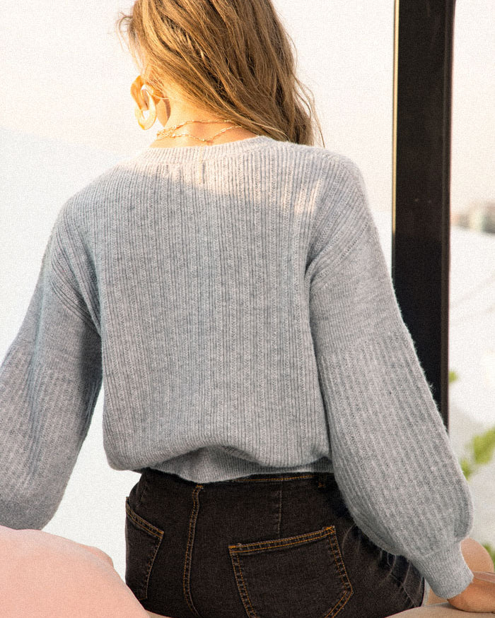 belle poque Frieeah Crew Neck Cardigan Sweater