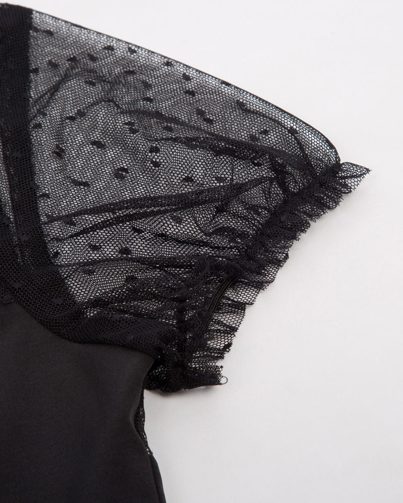 belle poque 1950s Retro Vintage Shirts Polka Dots Mesh Rockabilly Blouse Short Sleeves Tops